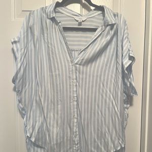 Blue and White Strip loose fit button down